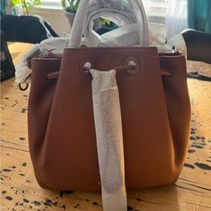 Cole Haan Leather Bucket Bag Grand Series British Tan with a defect